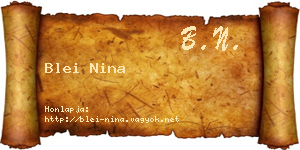 Blei Nina névjegykártya